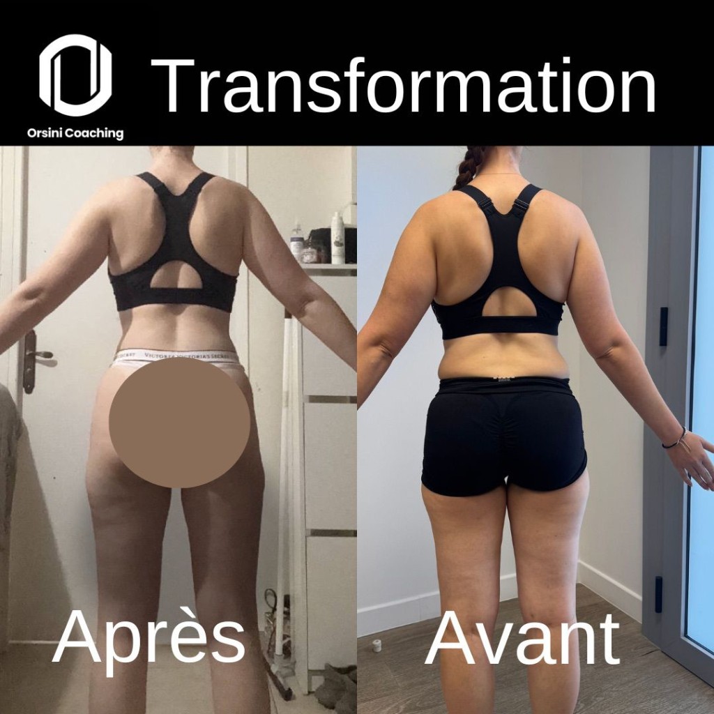 Transformation cliente — avant/après (dos)